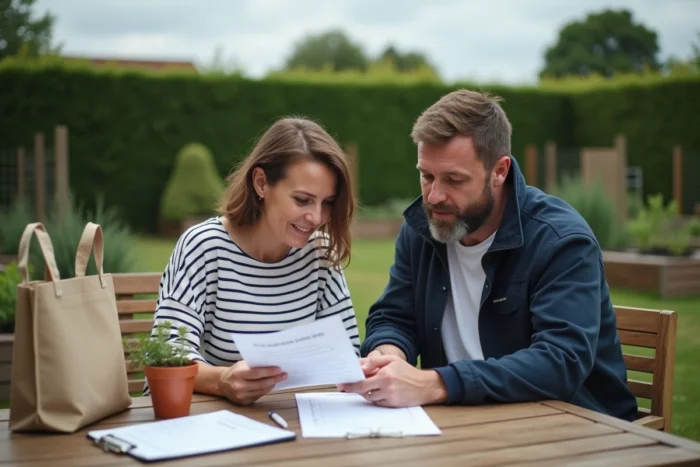 Un couple consulte les critères et documents nécessaires pour obtenir un jardin familial associatif